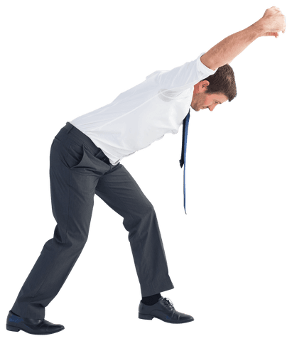 Transparent Businessman Stretching Forward Energically - Download Free Stock Videos Pikwizard.com