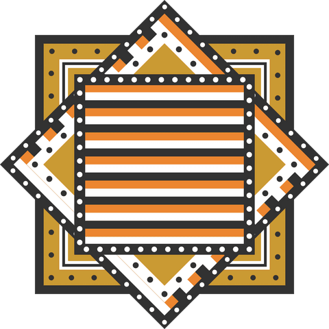 Geometric abstract design on transparent background