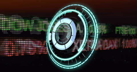 Futuristic Data Scan Animation with Digital Grid