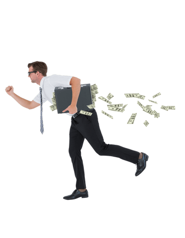 Running Businessman with Banknotes on Transparent Background - Download Free Stock Videos Pikwizard.com