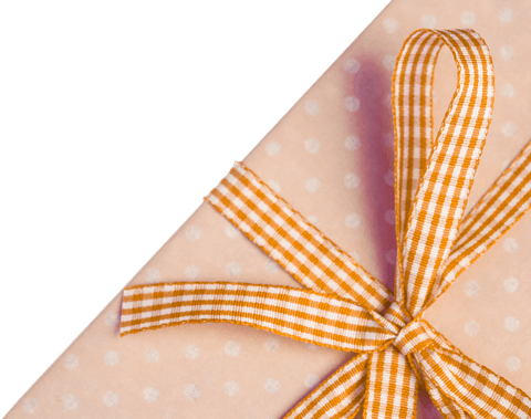 transparent holiday gift box with orange checkered ribbon - Download Free Stock Videos Pikwizard.com
