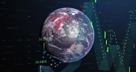 Earth and Digital Data Visualization Concept - Download Free Stock Images Pikwizard.com