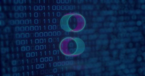 Abstract Binary Code Concept with Rotating Circles - Download Free Stock Images Pikwizard.com