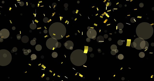 Golden Confetti and Lights on Black Background - Download Free Stock Images Pikwizard.com