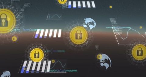 Global online security and data processing visualization