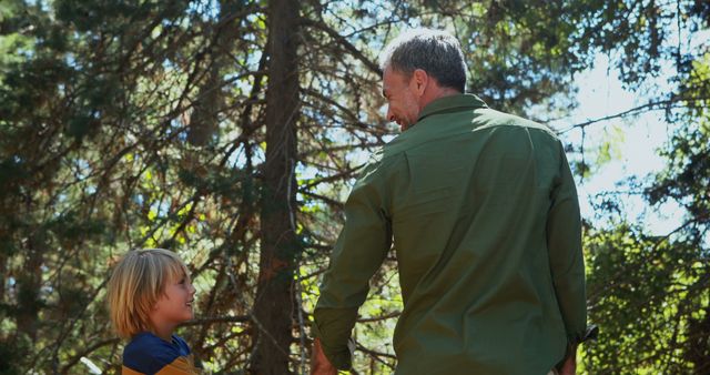 Father and Son Enjoying a Day in the Forest - Download Free Stock Images Pikwizard.com