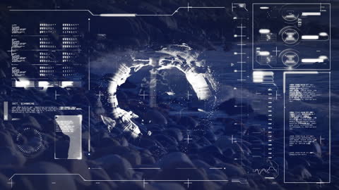 Futuristic Digital Interface with Earth and Ocean