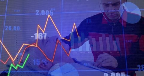 Medical Professional Analyzing Patient Health Data on Desktop