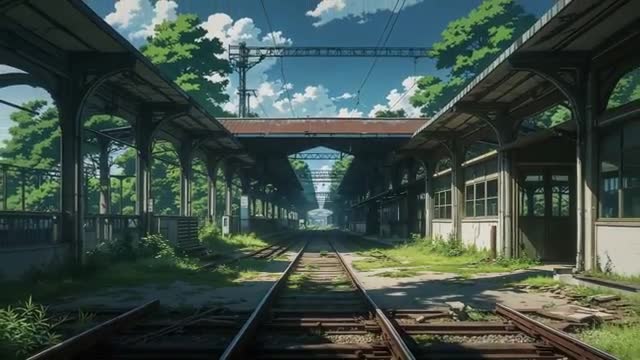 Abandoned Railway Platform in Rural Station