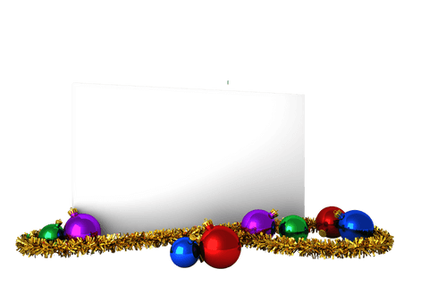 Transparent Christmas Decorations with Christmas Balls and Tinsel