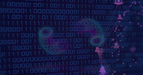 Digital Icons with Binary Code Interface Background - Download Free Stock Images Pikwizard.com