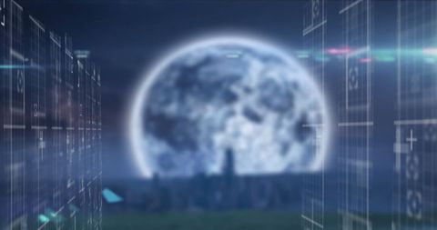 digital data columns with planetary glow in futuristic concept - Download Free Stock Images Pikwizard.com