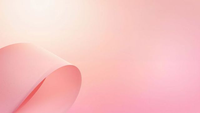 Curled Pastel Pink Paper with Soft Gradient and Subtle Shadow Minimalist Background