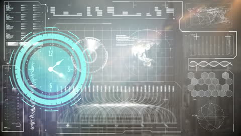 Futuristic Digital Data Processing Interface with Global Connectivity