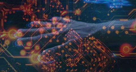 Futuristic concept of digital interface with technology integration