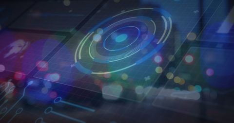 Abstract Digital Interface with Blurred Traffic Elements - Download Free Stock Images Pikwizard.com