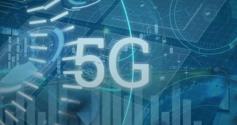 Futuristic 5G Concept with Digital Data and Cityscape Overlay - Download Free Stock Images Pikwizard.com