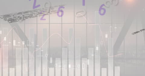 Futuristic Financial Data Graph with Globe Connections