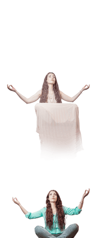 Caucasian Woman Doing Yoga on Transparent Background