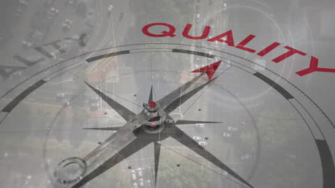 Business Strategy Concept with Compass Over Data