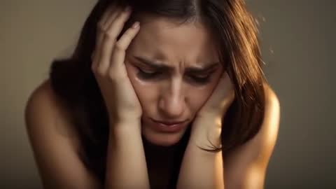 Distressed Woman Holding Back Tears in Introspective Moment