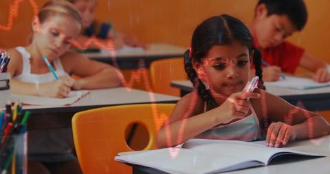 Focused Multicultural Students Engaged in Classroom Activities