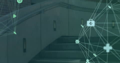 Digital Network Connections with Data Exchange Illustrations