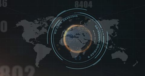 digital world map with numeric and scanning interface concept - Download Free Stock Images Pikwizard.com