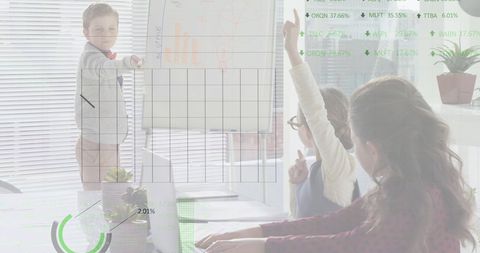 Children Exploring Business Concepts in Futuristic Classroom