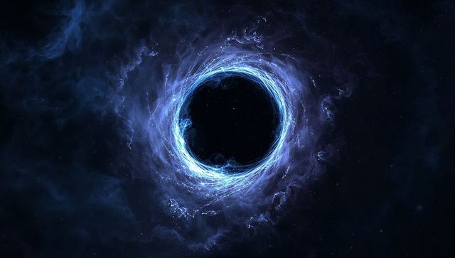 Majestic black hole with luminous accretion disk in deep space