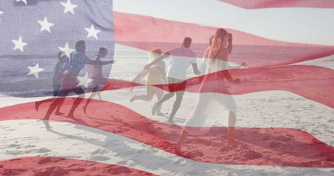 Celebrating Freedom and Friendship with American Flag Overlay
