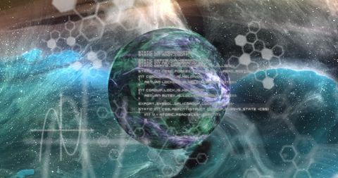 Cosmic Energy with Floating Planet and Scientific Formulas - Download Free Stock Images Pikwizard.com