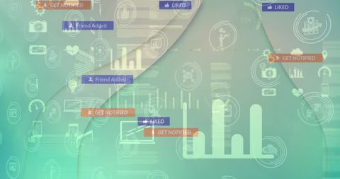 Digital Social Technology Interface with Data Processing - Download Free Stock Images Pikwizard.com
