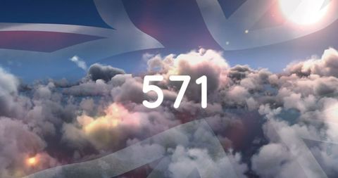 Digital Number Display Against Vibrant Cloud Background - Download Free Stock Images Pikwizard.com