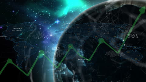 Futuristic Global Data Analysis Concept with Graph