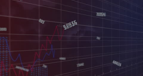This video shows a financial graph and numbers in a digital interface, emphasizing business growth and data analytics. Ideal for presentations on economics, finance sectors, or corporate digital transformations.