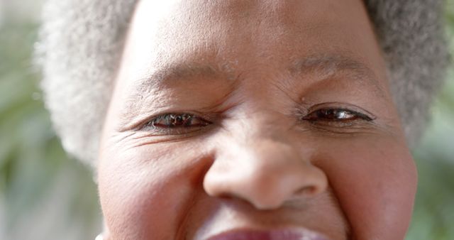 Close-up Portrait of Smiling Senior Woman with Natural Hair - Download Free Stock Images Pikwizard.com