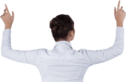 businesswoman in white transparent browsing gesture back view - Download Free Stock Videos Pikwizard.com