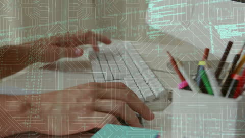 Hands Typing Wired to Technology with Graphs