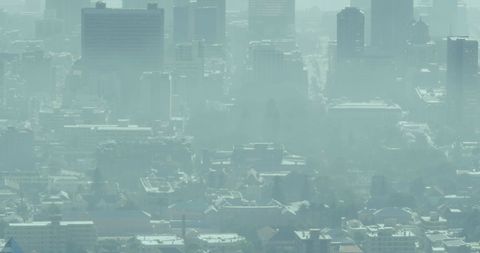 Smoggy Urban Skyline Highlighting Pollution Issues - Download Free Stock Images Pikwizard.com