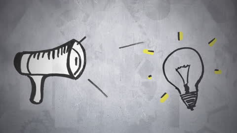 Abstract Technology Concept with Light Bulb and Megaphone Illustration