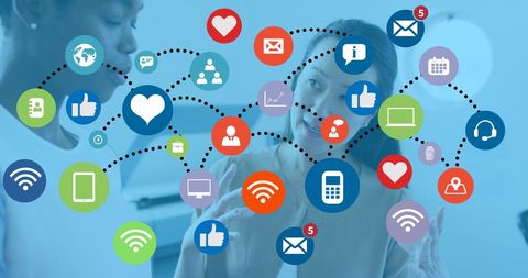 Digital Networking and Communication Among Professionals - Download Free Stock Images Pikwizard.com