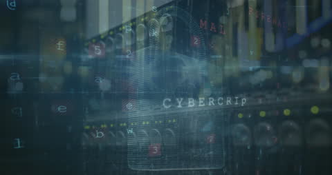 Cybersecurity Concept with Lock and Digital Interface