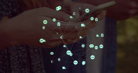 Digital Connections Network Over Smartphone Usage - Download Free Stock Images Pikwizard.com