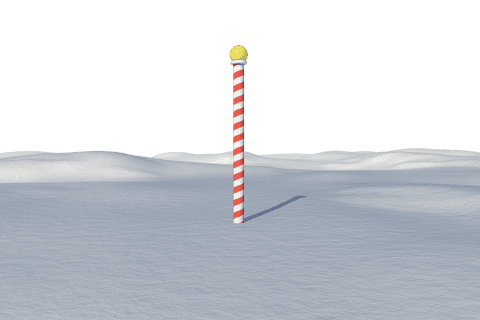 transparent winter landscape with red candy pole in snow - Download Free Stock Videos Pikwizard.com