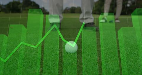 Graphs Over Golfer Playing on Verdant Golf Course