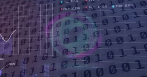 Digital Financial Data Processing with Binary Code Overlay - Download Free Stock Images Pikwizard.com
