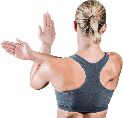 Transparent Fitness Enthusiast Standing with Arms Crossed