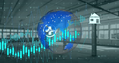 Digital Finance and Global Economy 3D Illustration