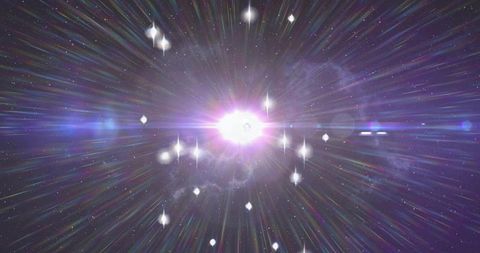 Radiating starburst with mystical nebula in deep space